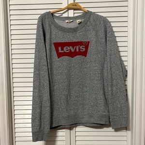 Levi's Grey Crewneck Sweatshirt with Red Logo